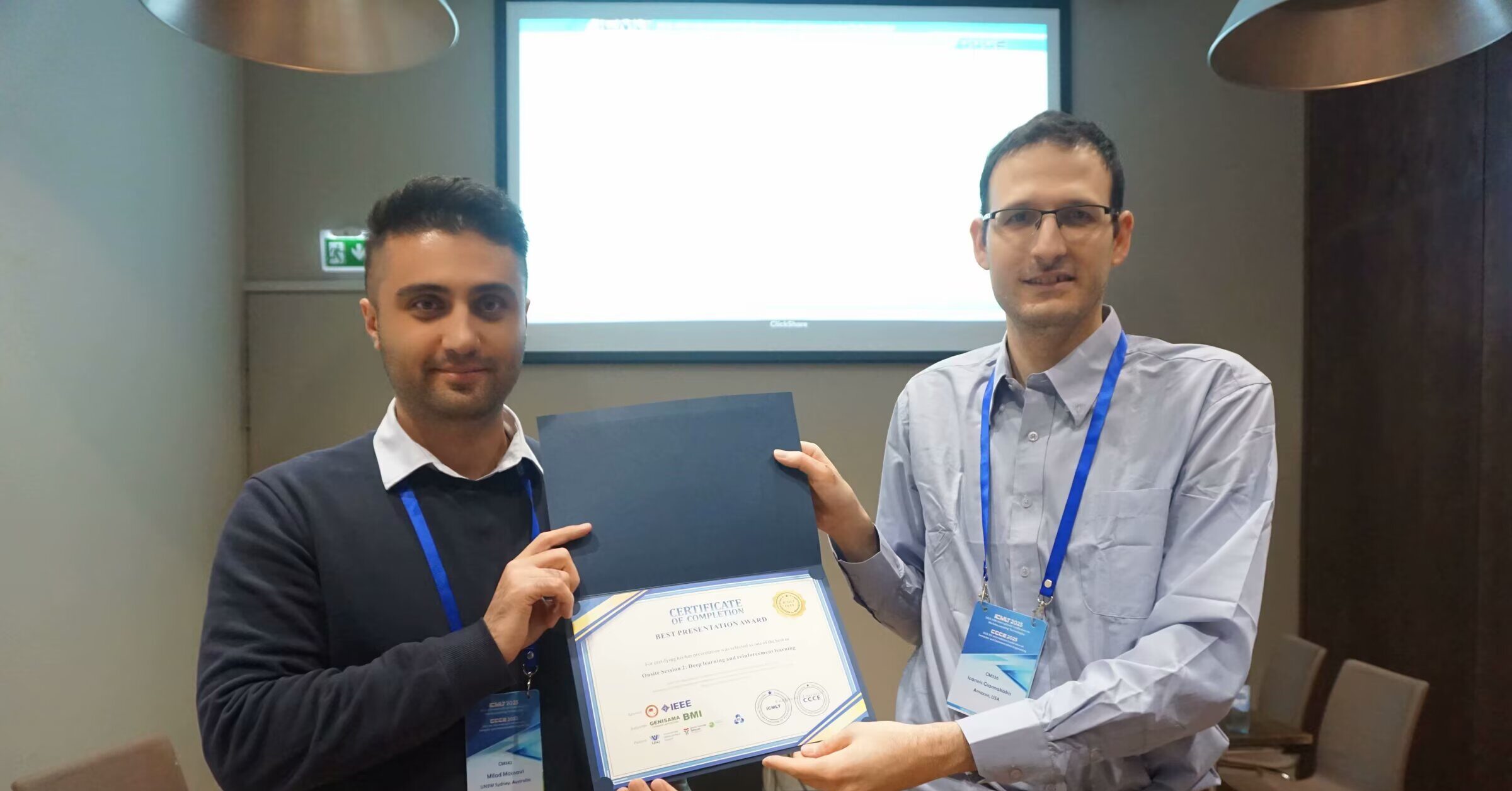 Milad Mousavi Wins Best Presentation Award at ICMLT 2025